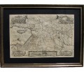 Large Medieval Map of Canaan - Israel and the world surrounding it, Circa. 1580 C.E., Professionally custom framed with museum grade matting